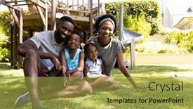  Presentation with african american children - Presentation theme having full-length-of-cheerful-african background and a yellow colored foreground