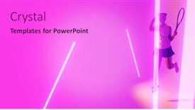  Presentation with glowing lights - Slide deck featuring full-length-of-cheerful-biracial background and a lilac colored foreground