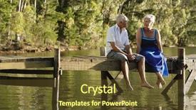  Presentation with senior couple - Presentation theme consisting of baby boomers - full length of happy senior background and a tawny brown colored foreground