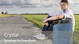  Presentation with empty - Theme consisting of full-length-of-young-man background and a gray colored foreground