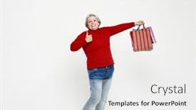  Presentation with red white grey - Slide set with full-length-photo-of-positive background and a white colored foreground