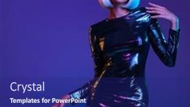  Presentation with girl model - Audience pleasing PPT layouts consisting of full-length-portrait-of-beautiful backdrop and a navy blue colored foreground