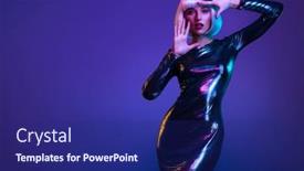  Presentation with glamour - PPT theme consisting of full-length-portrait-of-beautiful background and a navy blue colored foreground