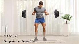  Presentation with lifting weights - Beautiful theme featuring full-length-portrait-of-fit backdrop and a soft green colored foreground