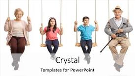  Presentation with full length portrait two men women brown sweater - Amazing slide set having full length portrait of grandparents backdrop and a white colored foreground