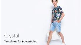  Presentation with blue floral - Cool new presentation theme with full-length-portrait-of-handsome backdrop and a sky blue colored foreground