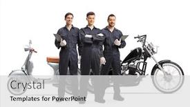  Presentation with motorbikes - Theme consisting of full-length-portrait-of-motorcycle background and a light gray colored foreground