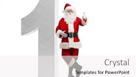 Presentation with santa - Slide set featuring full-length-portrait-of-santa background and a white colored foreground