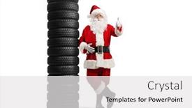  Presentation with tires - Slide set enhanced with full-length-portrait-of-santa background and a white colored foreground