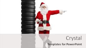  Presentation with tires - Cool new slide deck with full-length-portrait-of-santa backdrop and a light gray colored foreground