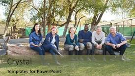  Presentation with greenhouse farm - Presentation theme with full-length-portrait-of-smiling background and a seafoam green colored foreground
