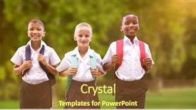  Presentation with students - Audience pleasing slide set consisting of full length portrait of students backdrop and a tawny brown colored foreground