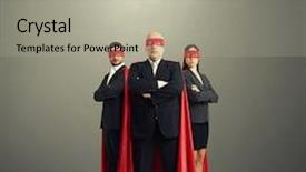  Presentation with formal - Audience pleasing slide deck consisting of full length portrait of three backdrop and a light gray colored foreground