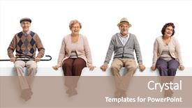  Presentation with women - Cool new slide deck with full length portrait of two backdrop and a coral colored foreground