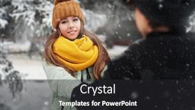  Presentation with two people holding hands - Colorful presentation design enhanced with full-length-portrait-of-two backdrop and a dark gray colored foreground