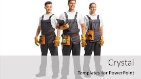  Presentation with belts - Cool new PPT theme with full-length-portrait-of-two backdrop and a light gray colored foreground