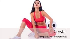 Presentation with weight loss - Presentation enhanced with full length portrait of young brunette woman in red sportswear isolated on white background sport fitness diet weight loss and healthcare concept background and a lemonade colored foreground