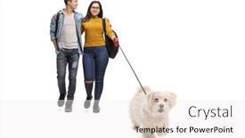  Presentation with poodle - Theme consisting of full-length-portrait-of-young background and a white colored foreground