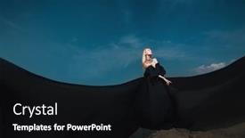  Presentation with gothic fashion - Slides enhanced with full length portrait of a beautiful gothic woman in long black dress posing outdoor beauty fashion background and a black colored foreground