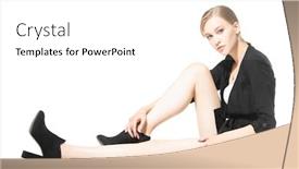  Presentation with mens fashion black - Audience pleasing PPT theme consisting of fashionable woman in a black backdrop and a white colored foreground