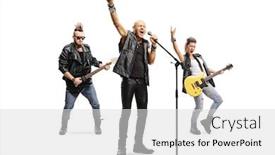  Presentation with rock star - Colorful PPT layouts enhanced with full-length-portrait backdrop and a light gray colored foreground