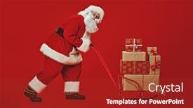  Presentation with santa sleigh - Presentation design consisting of full-length-portrait background and a crimson colored foreground