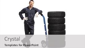  Presentation with tires - Amazing PPT layouts having full-length-portrait backdrop and a light gray colored foreground