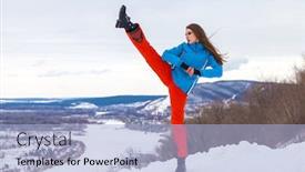  Presentation with ski - Cool new theme with full-length-portrait backdrop and a light blue colored foreground