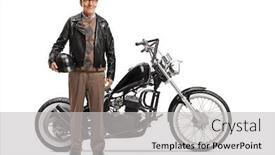  Presentation with custom - PPT theme enhanced with full-length-portrait background and a light gray colored foreground