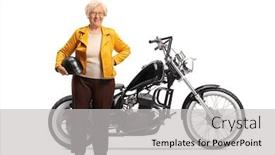  Presentation with custom - Colorful PPT theme enhanced with full-length-portrait backdrop and a light gray colored foreground