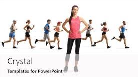  Presentation with sportswear - Slide deck enhanced with full-length-portrait background and a white colored foreground