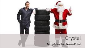  Presentation with tires - Slides with full-length-portrait background and a light gray colored foreground
