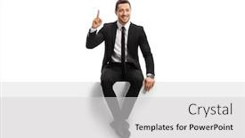  Presentation with full length portrait two men women brown sweater - Slides having full-length-portrait background and a light gray colored foreground