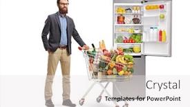  Presentation with fridge - Slide set featuring full-length-portrait background and a white colored foreground