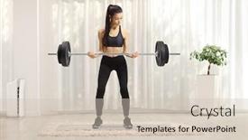  Presentation with lifting weights - Cool new presentation theme with full-length-portrait backdrop and a soft green colored foreground