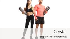  Presentation with exercise mat - PPT theme with full-length-portrait background and a white colored foreground