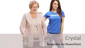  Presentation with walker - Slides featuring full-length-portrait background and a light gray colored foreground