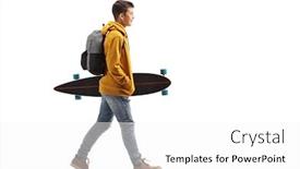  Presentation with teenage - Beautiful presentation theme featuring full-length-portrait backdrop and a white colored foreground