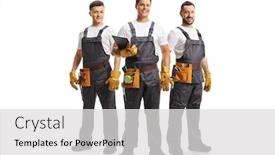  Presentation with belts - Beautiful PPT theme featuring full-length-portrait backdrop and a light gray colored foreground