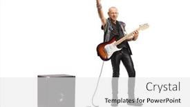  Presentation with guitar - Slide set having full-length-portrait background and a white colored foreground