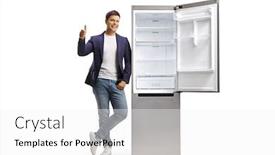  Presentation with fridge - Slide deck having full-length-portrait background and a white colored foreground