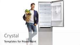  Presentation with fridge - Slide set with full-length-portrait background and a white colored foreground