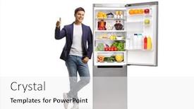  Presentation with fridge - Amazing PPT theme having full-length-portrait backdrop and a white colored foreground