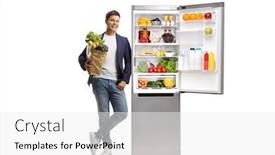  Presentation with fridge - PPT theme enhanced with full-length-portrait background and a white colored foreground