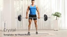  Presentation with lifting weights - Presentation theme consisting of full-length-portrait background and a lemonade colored foreground