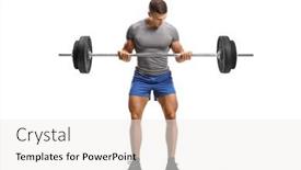  Presentation with lifting weights - Slide set featuring full-length-portrait background and a white colored foreground