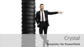  Presentation with tires - Slides featuring full-length-portrait background and a light gray colored foreground