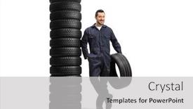  Presentation with tire - PPT theme consisting of full-length-portrait background and a light gray colored foreground