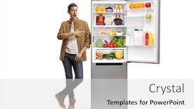  Presentation with food white - PPT layouts enhanced with full-length-portrait background and a light gray colored foreground