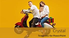  Presentation with bright yellow - Cool new slides with full-length-portrait backdrop and a gold colored foreground